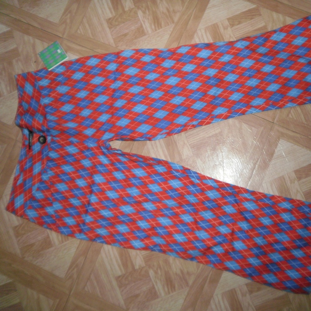 NEW ROSASEN red/blue cropped Pants 6 - Picture 4 of 4